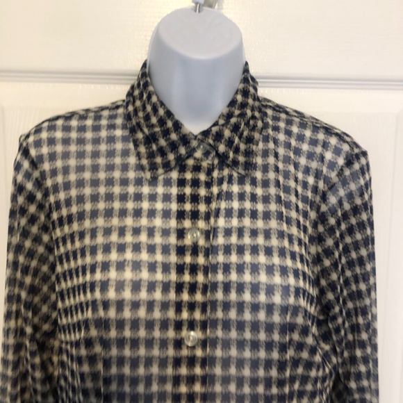 Cabi 736 mesh plaid shirt button down. Medium - Picture 4 of 13